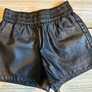 NWOT botique black faux leather short
